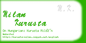 milan kurusta business card